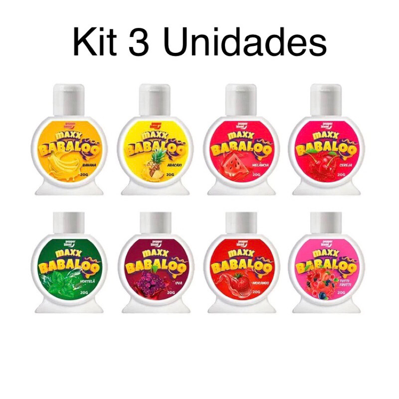 Kit 3 Unidades Gel Maxx Babaloo Lubrifica Comestível 20g Pepper Blend - Beijável SEX SHOP