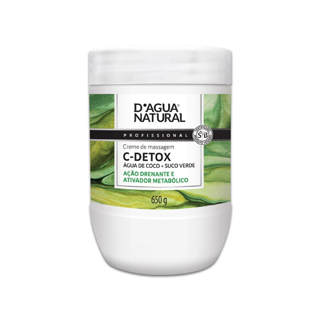 Creme De Massagem C-Detox Água de Coco Ação Drenante 650g