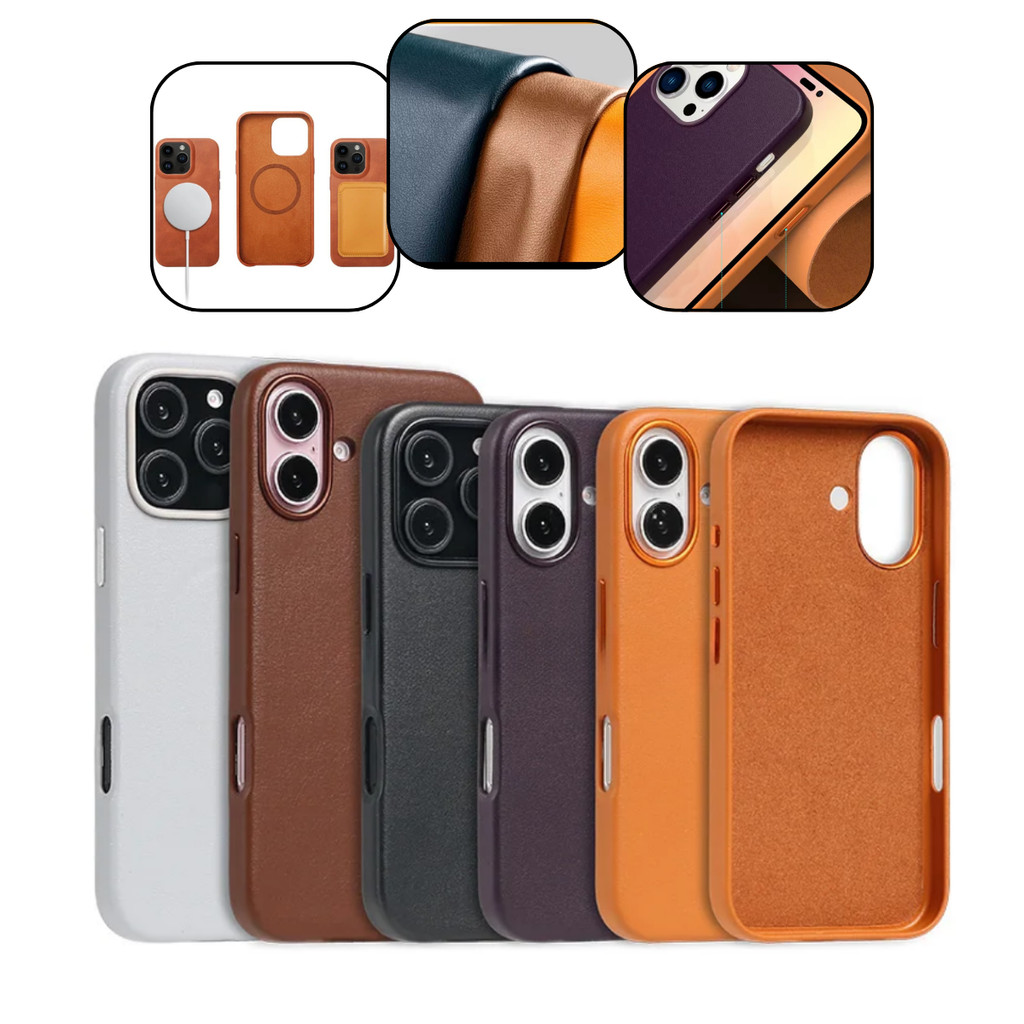 capinha capa case magsafe de couro proteção para iphone 11 12 13 14 15 16 16E pro plus promax