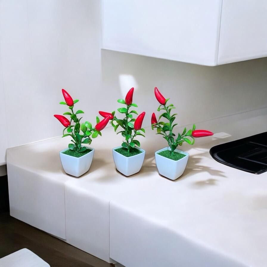 Arranjo Pimenta Baby + Vasinho de Musgo Quadrado Arranjinho Decorativo Para Casa em Oferta na Shopee