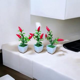 Arranjo Pimenta Baby + Vasinho de Musgo Quadrado Arranjinho Decorativo Para Casa em Oferta na Shopee