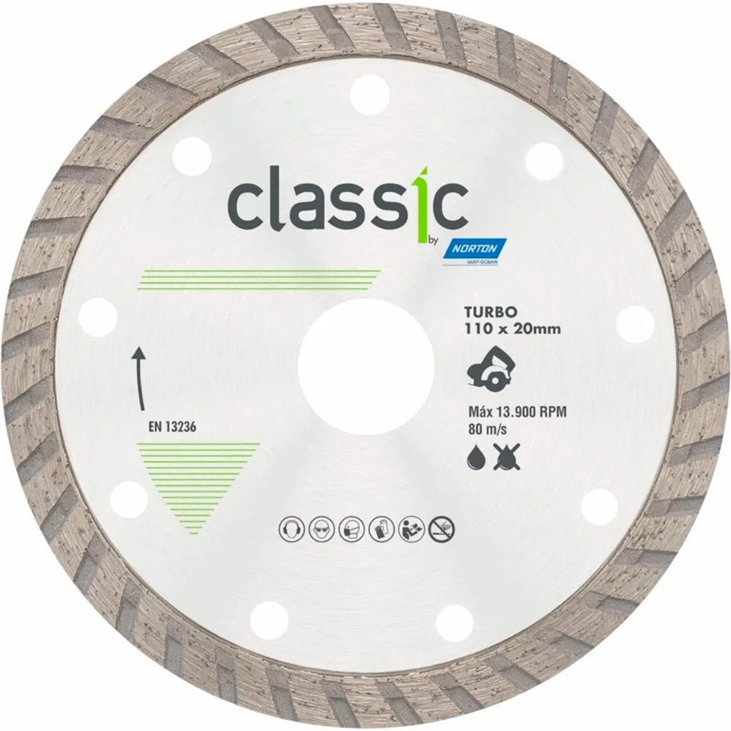Disco Diamantado Turbo Classic 110x20mm Norton em Oferta na Shopee
