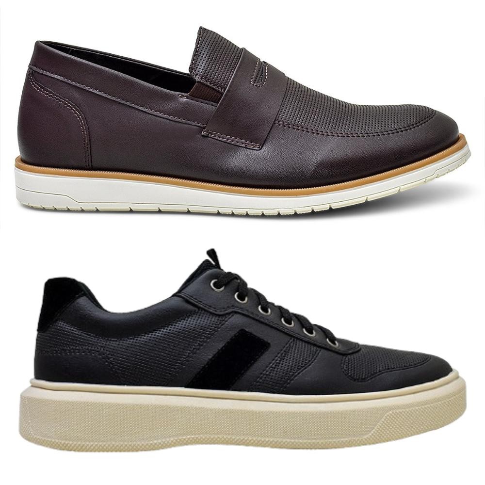 Kit Mocassim Oxford + Sapatênis Masculino Confortável e Leve