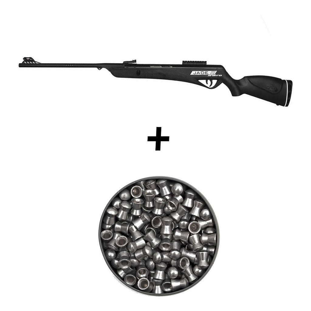 Carabina de Pressão Jade Pro Nitro Preta 4.5mm - CBC + Chumbo