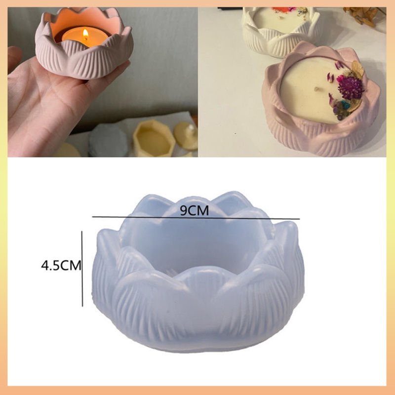 Porta Velas De Lótus 3D Jardinagem Pote De Flores De Silicone Molde Gesso Concreto Caixa De Armazenamento De Jóias Home