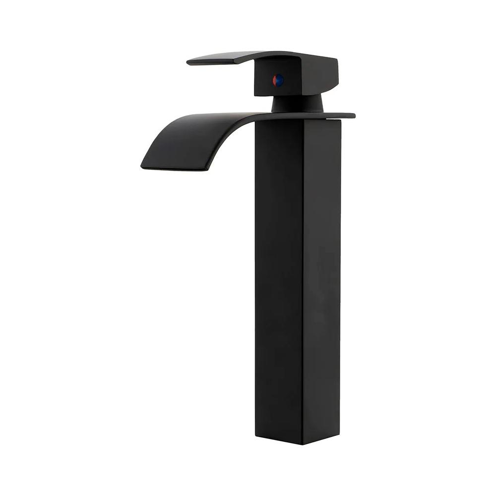 Torneira para banheiro cascata misturador monocomando alta Paraná Pingoo - Preto - Home & Living