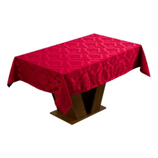 Toalha Mesa Jacquard Luxo Tecido Grosso 4 Lugares Vermelho