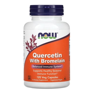 Quercetina 800mg Now Foods Quercetin e Bromelaína 120Veg Cap
