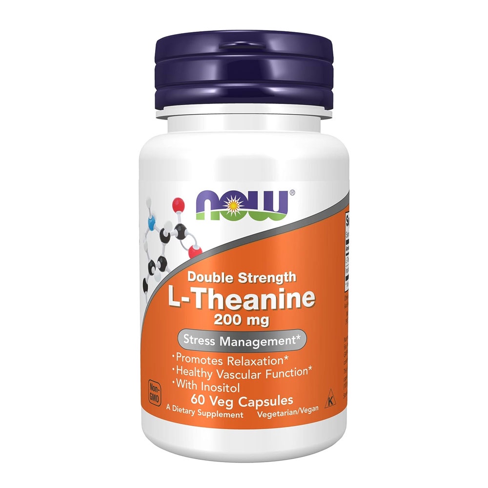 L-teanina 200mg Now Foods L-Theanine 60 Veg Caps em Oferta na Shopee