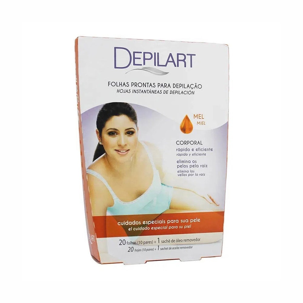 Folhas Prontas Para Depilação Corporal Depilart Mel 10Fls - Beauty