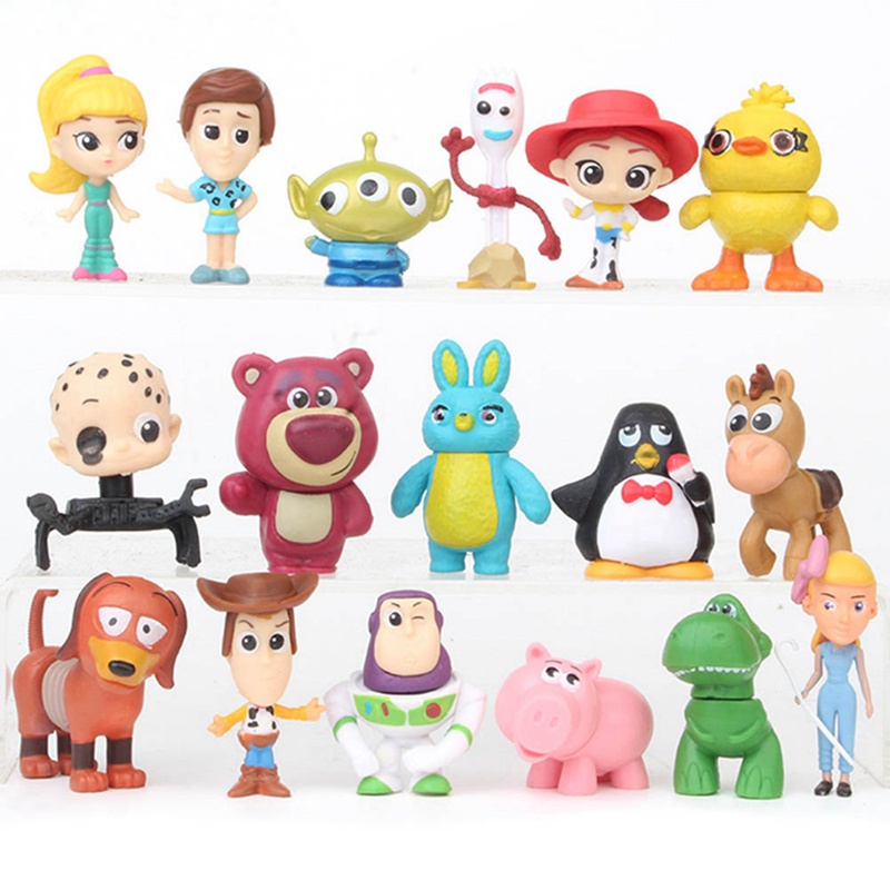 Boneco Toy story Miniatura Colecionável Buzz Lightyear Jessie  Xerife Woody Aliens Rex Slinky action figure