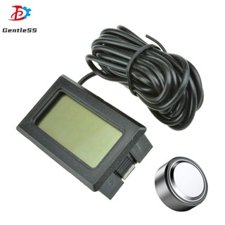 TPM-10 Termômetro De Display Digital Embutido Com Fio 2M E Bateria LR44 Retangular Preto Higrômetro De Temperatura De Aquário Medidor De Umidade