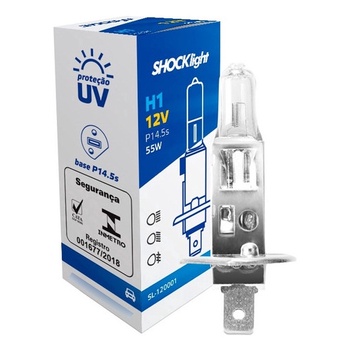 LAMPADA HALOGENA STANDART H1 12V 55W SHOCKLIGHT SL-1290001 em Oferta na Shopee