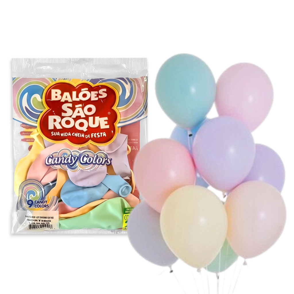 Bexiga Balões N 11 Candy Colors Sortido 25 Unid - São Roque em Oferta na Shopee