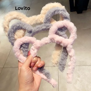 Lovito Tiara com Orelhinhas de Pelúcia para Mulheres LFA03265 (Cinza/Branco/Rosa/Preto)