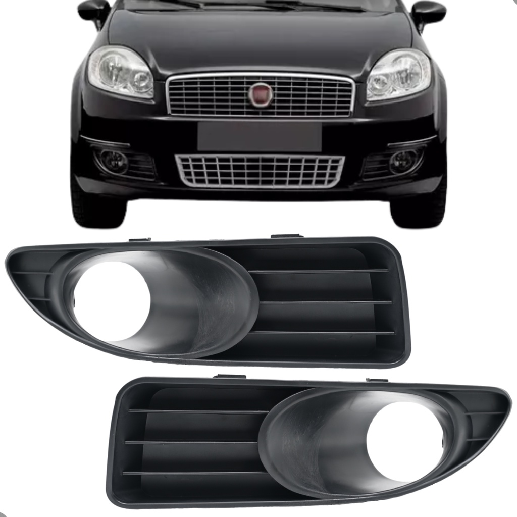 Par Grade Moldura Farol Milha Linea 2008 09 10 11 12 13 2014 Com furo