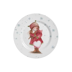Conjunto com 6 Pratos de Sobremesa Sweet Christmas Natal Ø21cm Cerâmica Alleanza