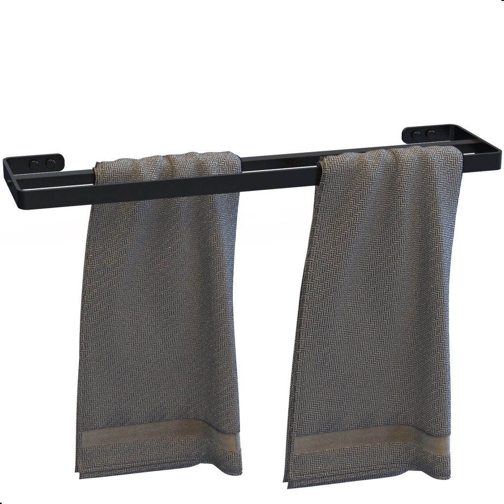 Porta Toalha Duplo Toalheiro Suporte Banheiro Preto Max em Oferta na Shopee