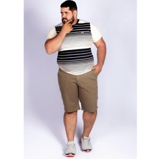 Bermuda Brim Masculina Plus Size Alfaiataria Esporte Fino Sarja Elastano 46 ao 54