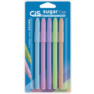 Caneta Esferográfica Cis Sugar Cap - Conjunto com 5 Cores em Oferta na Shopee