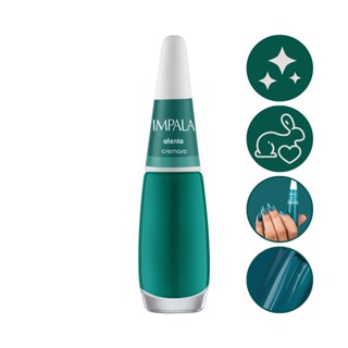 Esmalte Impala Cor Da Moda Azul Verde Água Alento Cremoso