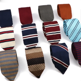 ZONFAZ Gravata De Malha Masculina Cor Sólida Listrada Quente Cavalheiro Britânico Gravatas Para Homens Clássico Tecido D em Oferta na Shopee