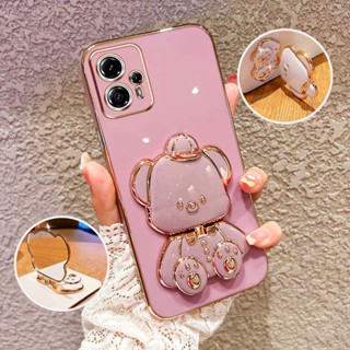 Capa Para Telefone À Prova De Choque Motorola Moto E13 G13 G23 G84 G54 G72 De Proteção Do Suporte Urso De Bebê Com Chapéu 3D