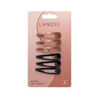 Tic Tac de Cabelo Black Rosé Lanossi 6 Unidades