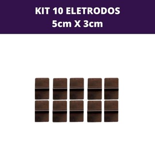 Kit 10 Eletrodos Silicone 5x3cm Eletroterapia Fisio Tens Fes