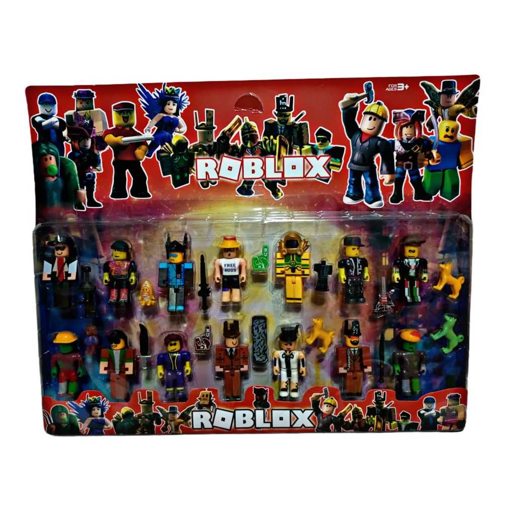 Brinquedo Kit Bonecos Roblox 28 Itens 14 Bonecos Roblox + 14 Acessorios Roblox Avatar