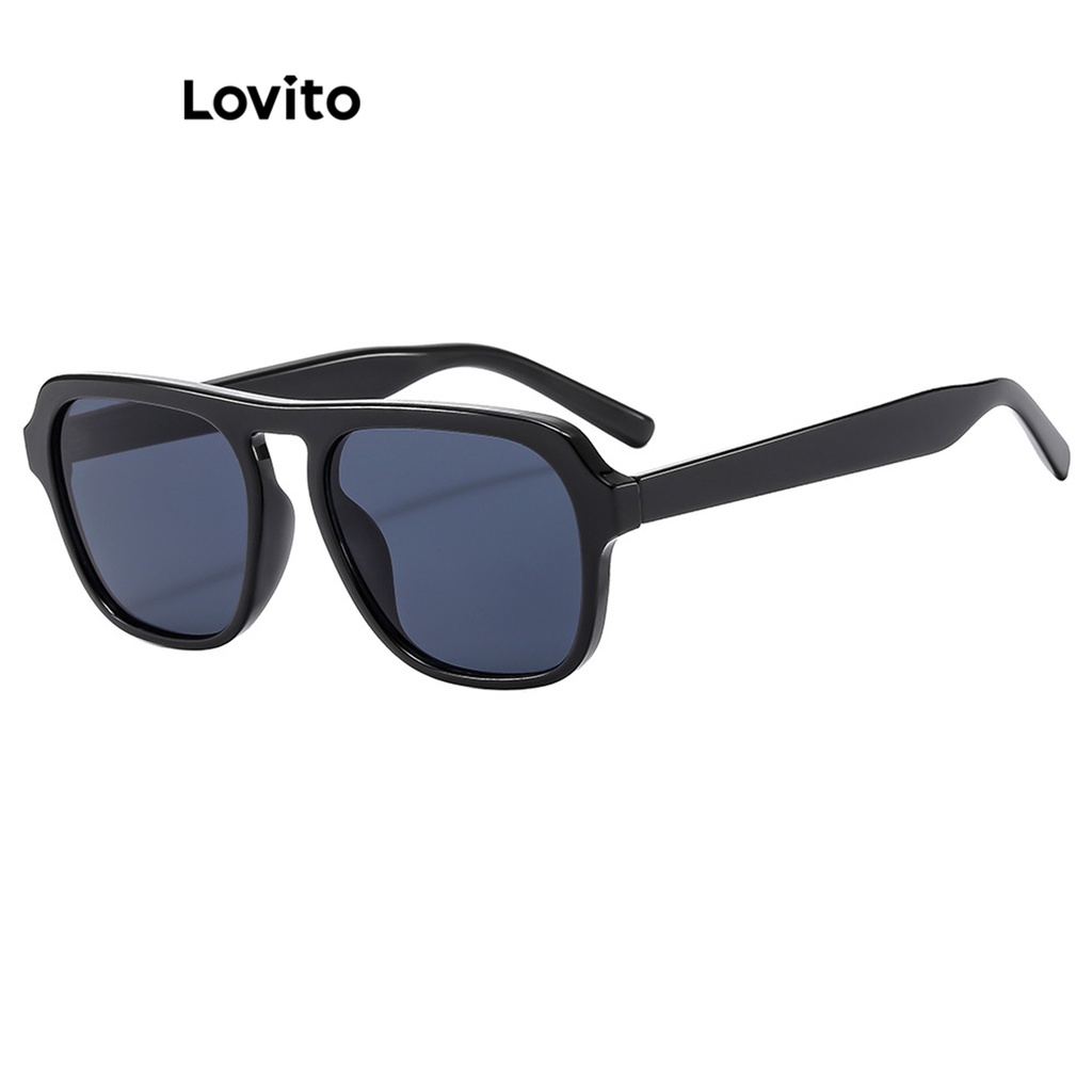 Lovito Óculos De Sol Casuais Lisos Anti Uv Retrô De Ponte Única Sense Of Luxury Sunglasses Para Mulheres LFA10561