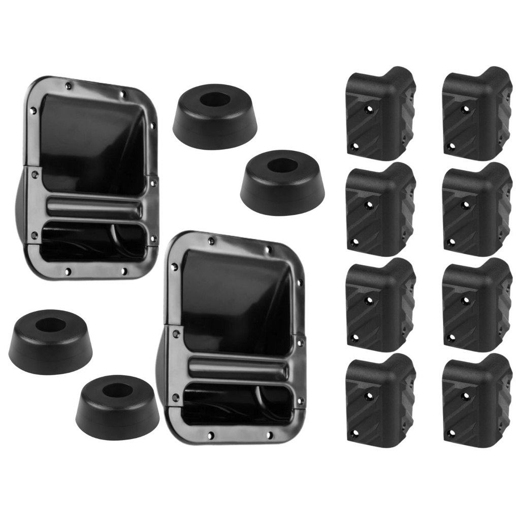 Kit 8 Cantoneiras 2 Alça plastica e 4 Pé Grande Emborrachado