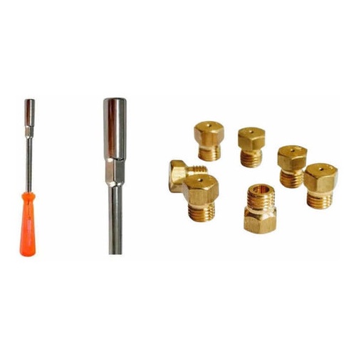 Kit 7 Bicos Injetor Converter P Gás Botijão + Chave Canhão