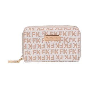 Carteira Zíper Pequena Fellipe Krein Aw22 Mono Emboss - Nude