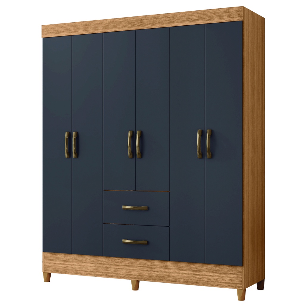 Guarda Roupas Casal 6 Portas 2 Gavetas Mobi Nature / Grafite Albatroz em Oferta na Shopee