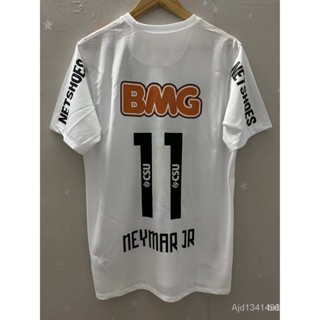 11-12 Santos NEYMAR JR alta qualidade retro futebol t-shirt personalizada para casa.