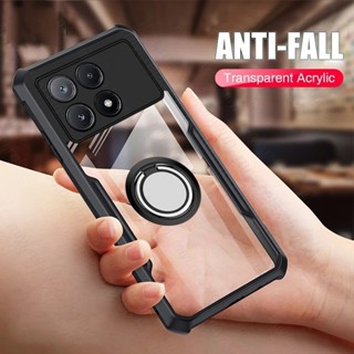 Poko Little X 6 Pro X6Pro Capa Acrílica Transparente TPU Traseira Macia Para Poco X6 PocoX6 Anel Protetor De Magnético