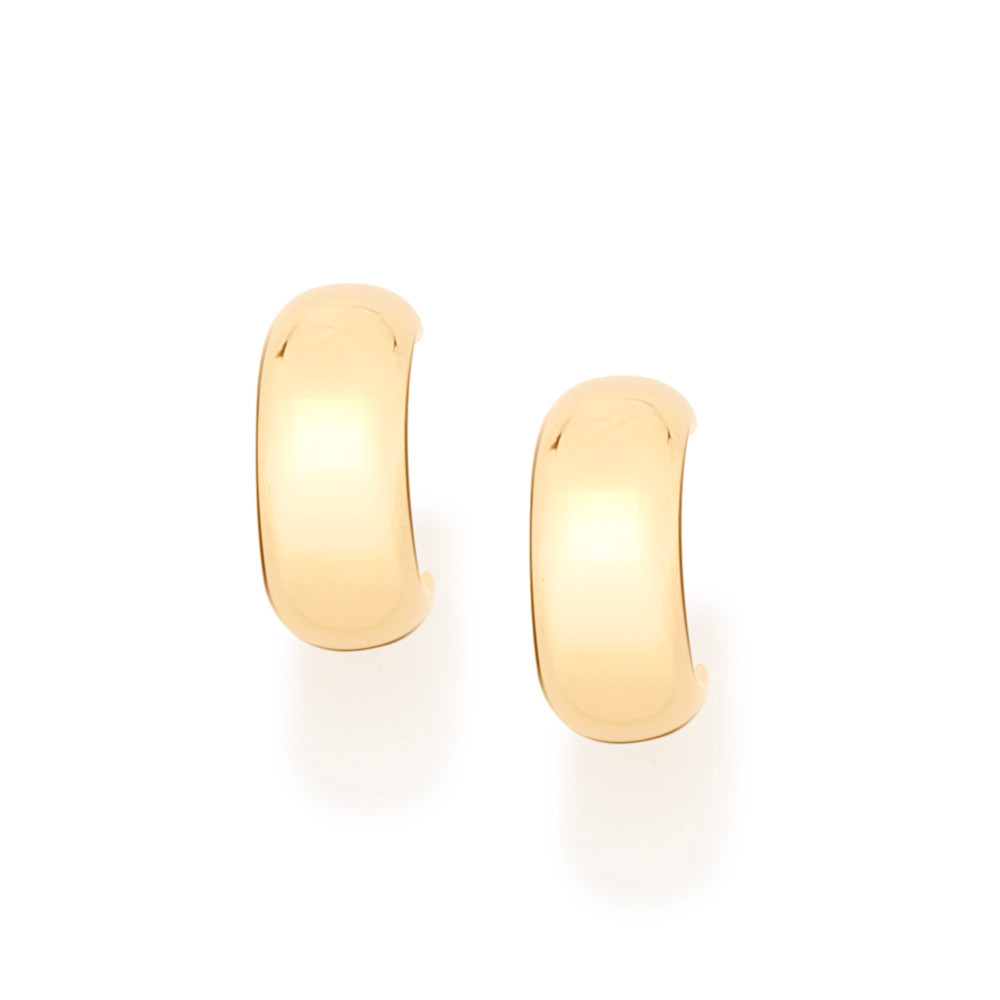 Brincos Rommanel Meia Argola Aro Liso Banhado Ouro - 525886 Original
