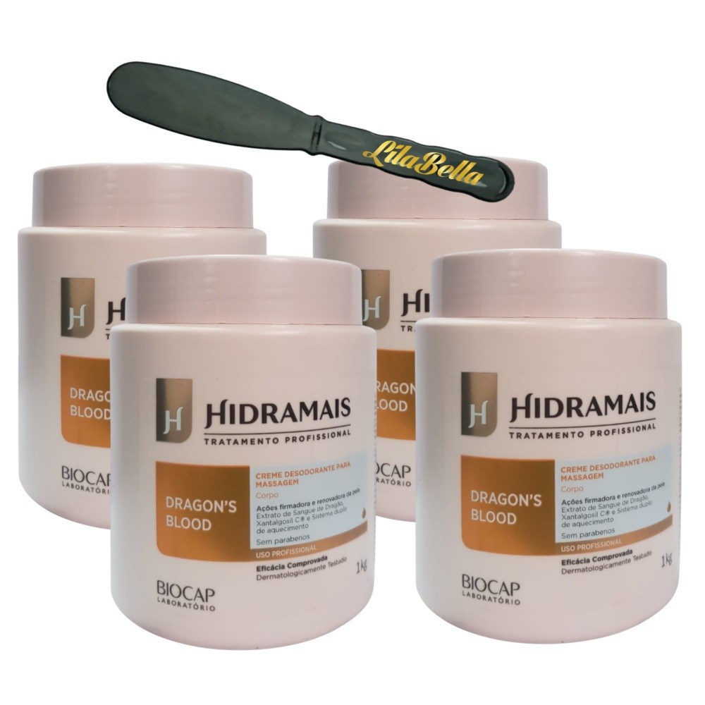 4 Creme Para Massagem Dragon’s Bloond 1KG Hidramais+Espátula