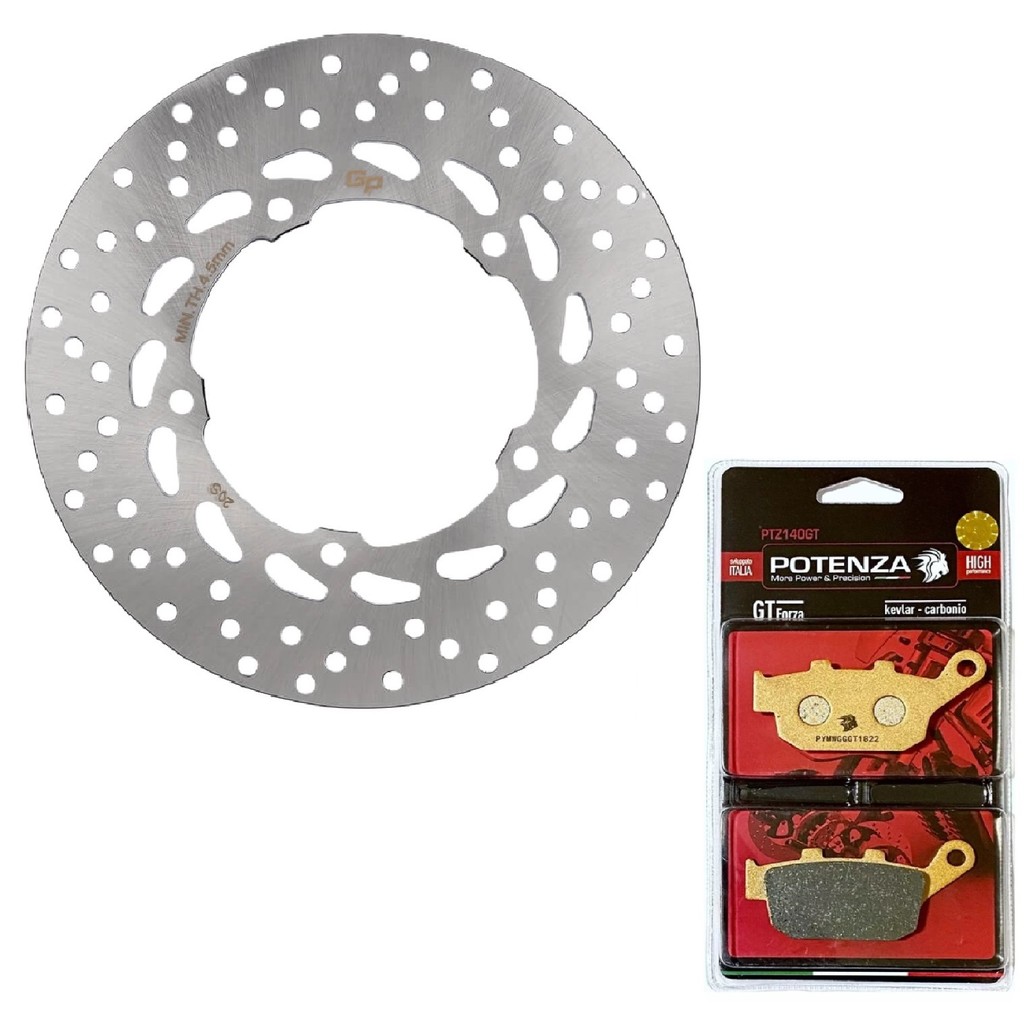 Disco de Freio Traseiro Xj6 2009-2012 + Pastilhas Potenza Gt Forza