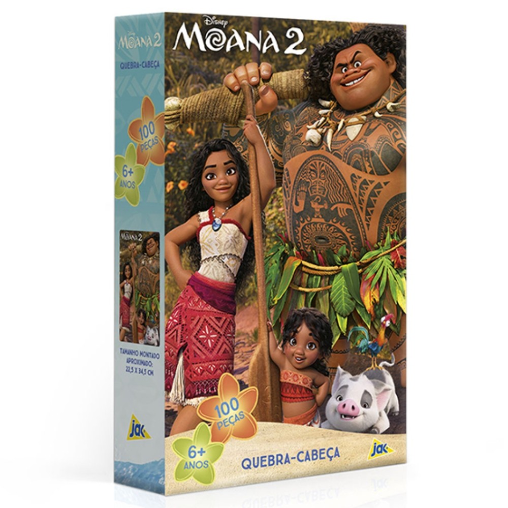 QUEBRA CABEÇA MOANA 2 DISNEY 100 PEÇAS TOYSTER DESENHO JAK BRINQUEDO INFANTIL FILME DESENHO CRIANÇAS em Oferta na Shopee