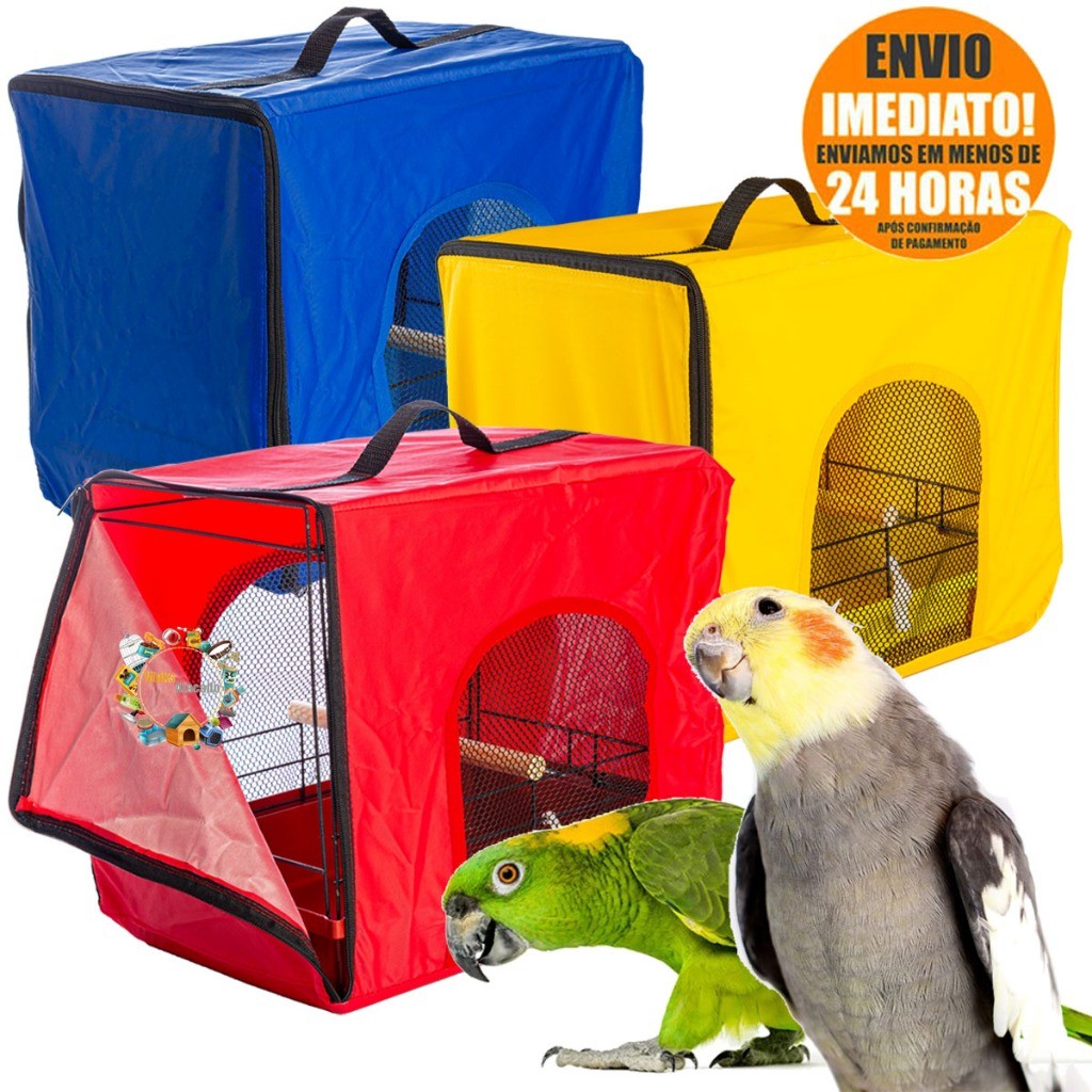 Bolsa Mochila Transporte Caixa Viagem Para Papagaio Maritaca Loro Cacatua Calopsita Rosela Aves Gaiola e Viveiro