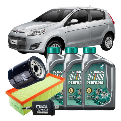Kit Troca de Óleo e Filtros - Fiat Novo Palio 1.0 EVO - 5W30 Petronas em Oferta na Shopee