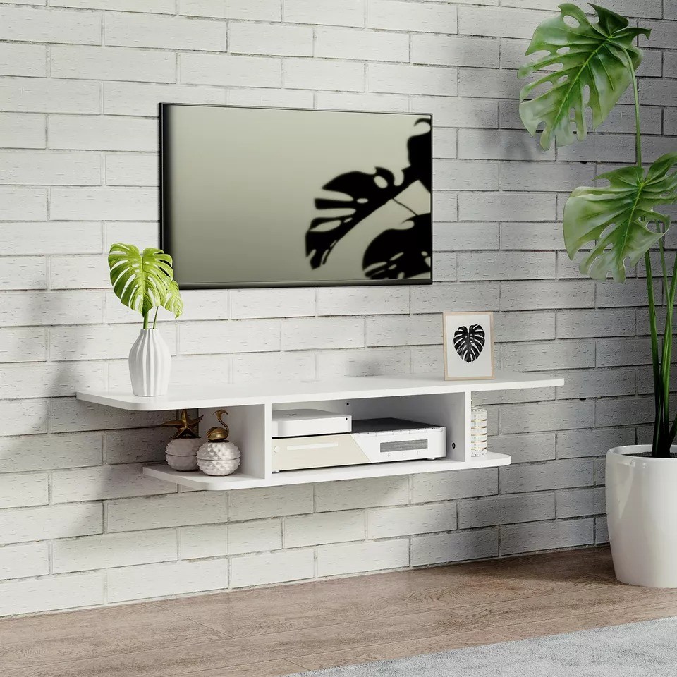 Rack Tv Smart 90x25cm Nicho Suspenso Home Nicho Organizador Sala Quarto Estante Criado Mudo Armario