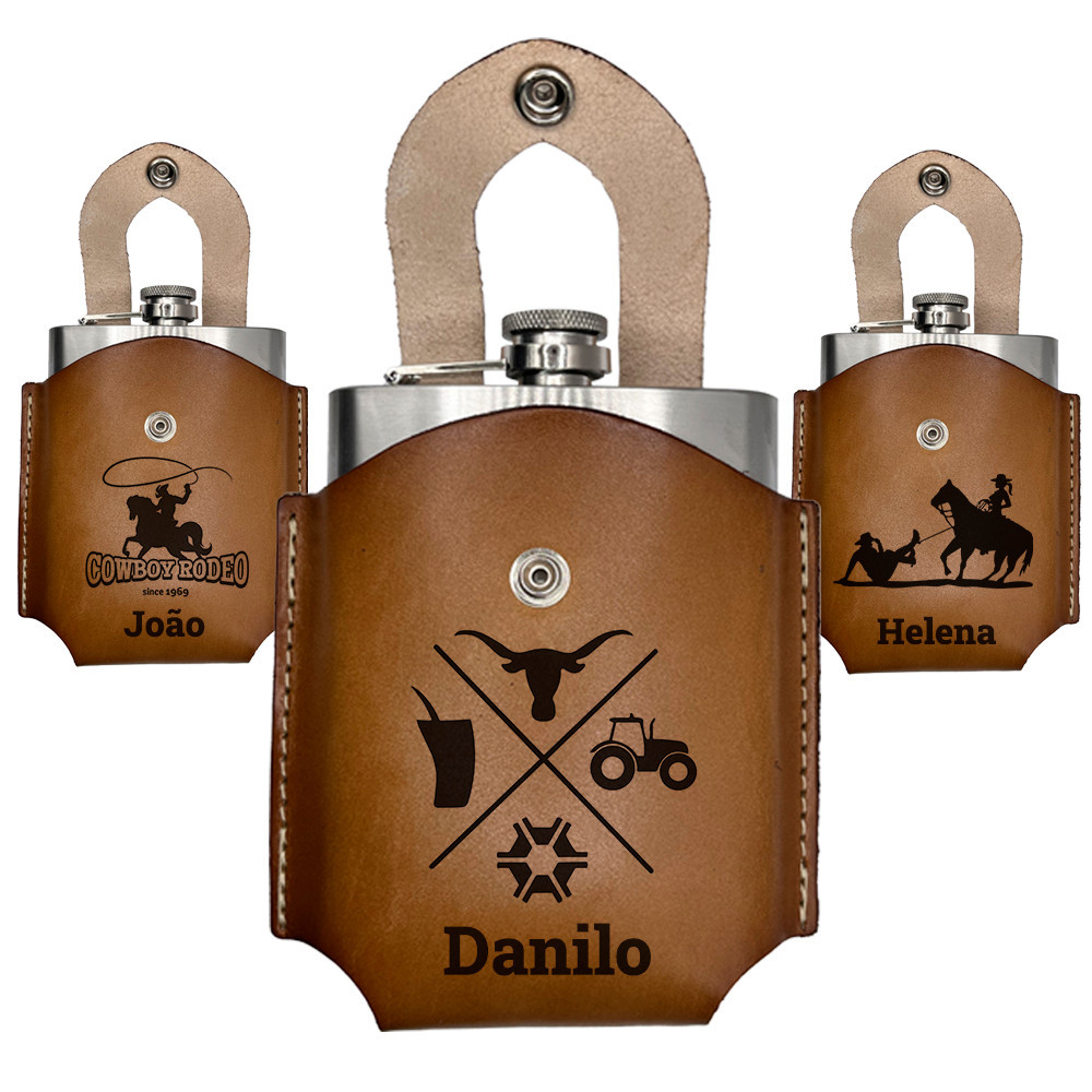 Kit Cantil 7oz + Bainha Personalizada em Couro Legítimo em Oferta na Shopee