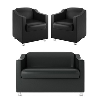 Kit Sofá Namoradeira + 02 Poltrona Tilla Sala de Espera em Oferta na Shopee