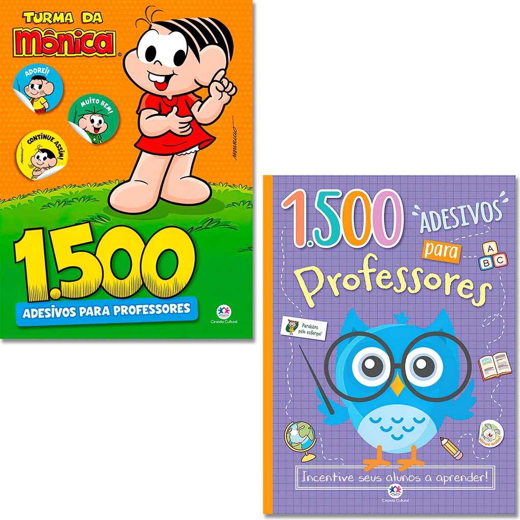 Kit 3000 Adesivos Professores - Turma da Monica + Desenhos Incentive Seus Alunos a Aprender!