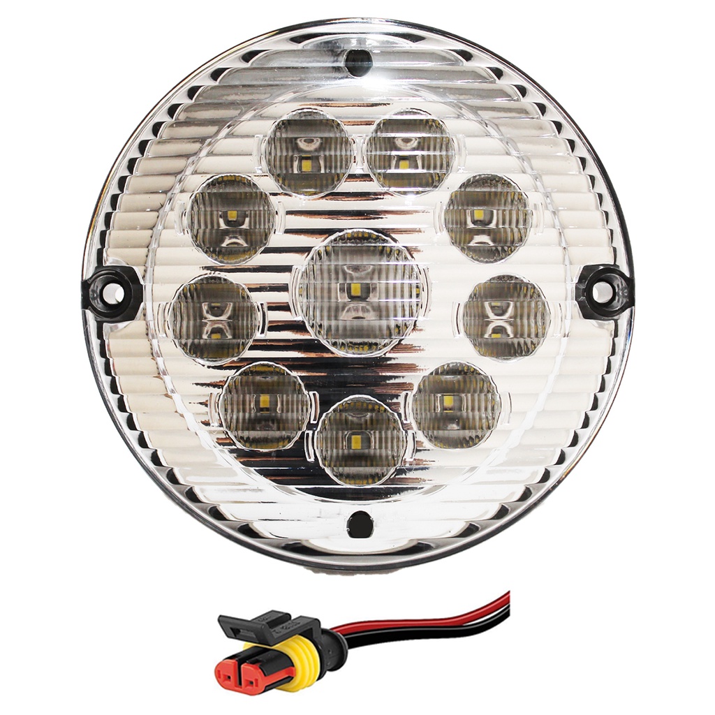 Lanterna Traseira Ré Ônibus Caminhão 155mm 10 LED 24V CR c/Conector