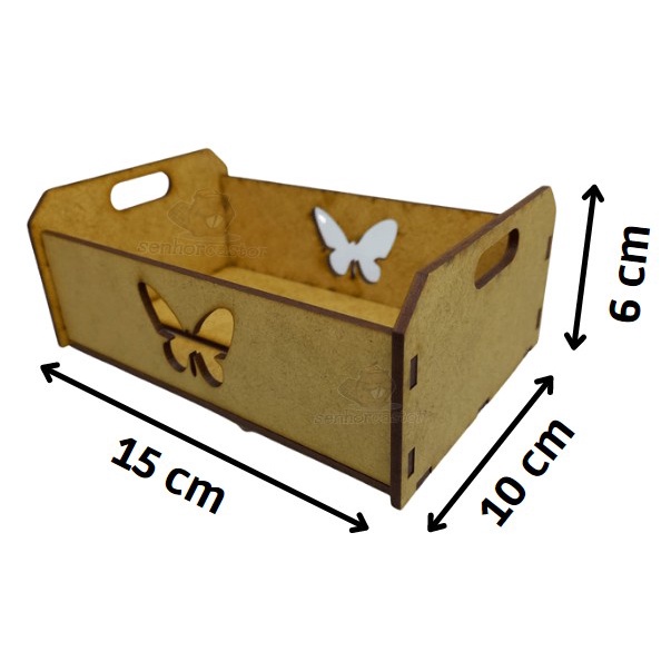 10 Caixotinhos De Feira em MDF - Borboleta - Presentes - Datas Especiais - Medidas 15 cm comprimento x 10 cm largura x 6 cm altura