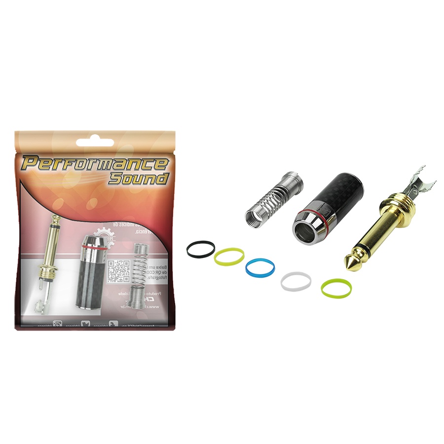 Plugue P10 Mono Ouro 18k Profissional Top de Linha